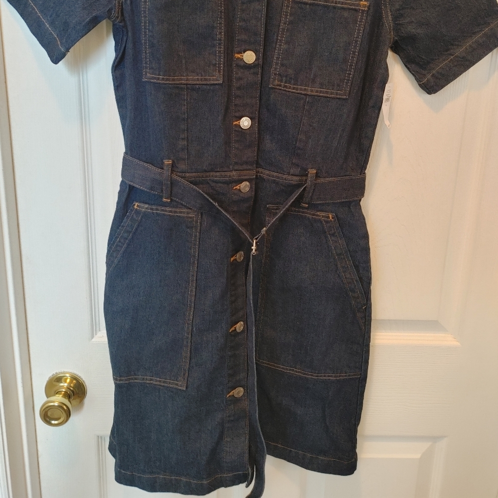 Gorgeous Blue Jean Utility Dress - Picture 2 of 3
